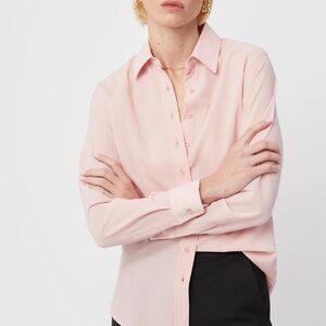 The Shirt by Rochelle Behrens Light Pink Casual Button Down